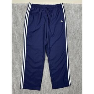 VTG Y2K Adidas Men's Baggy Warm Up Sweatpants Purple White Striped Track Large